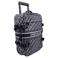 Christian Dior Blauer schräger Segeltuch Dior Travel Rucksack