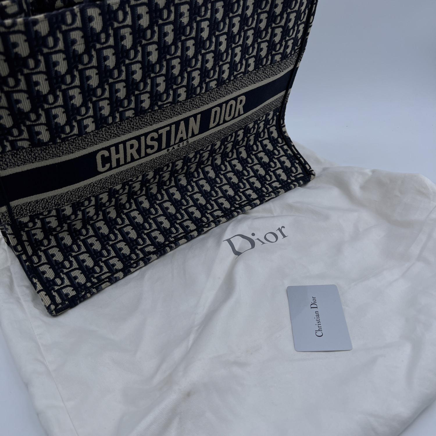 Christian Dior Blue Oblique Canvas Large Book Tote Bag Handbag 5