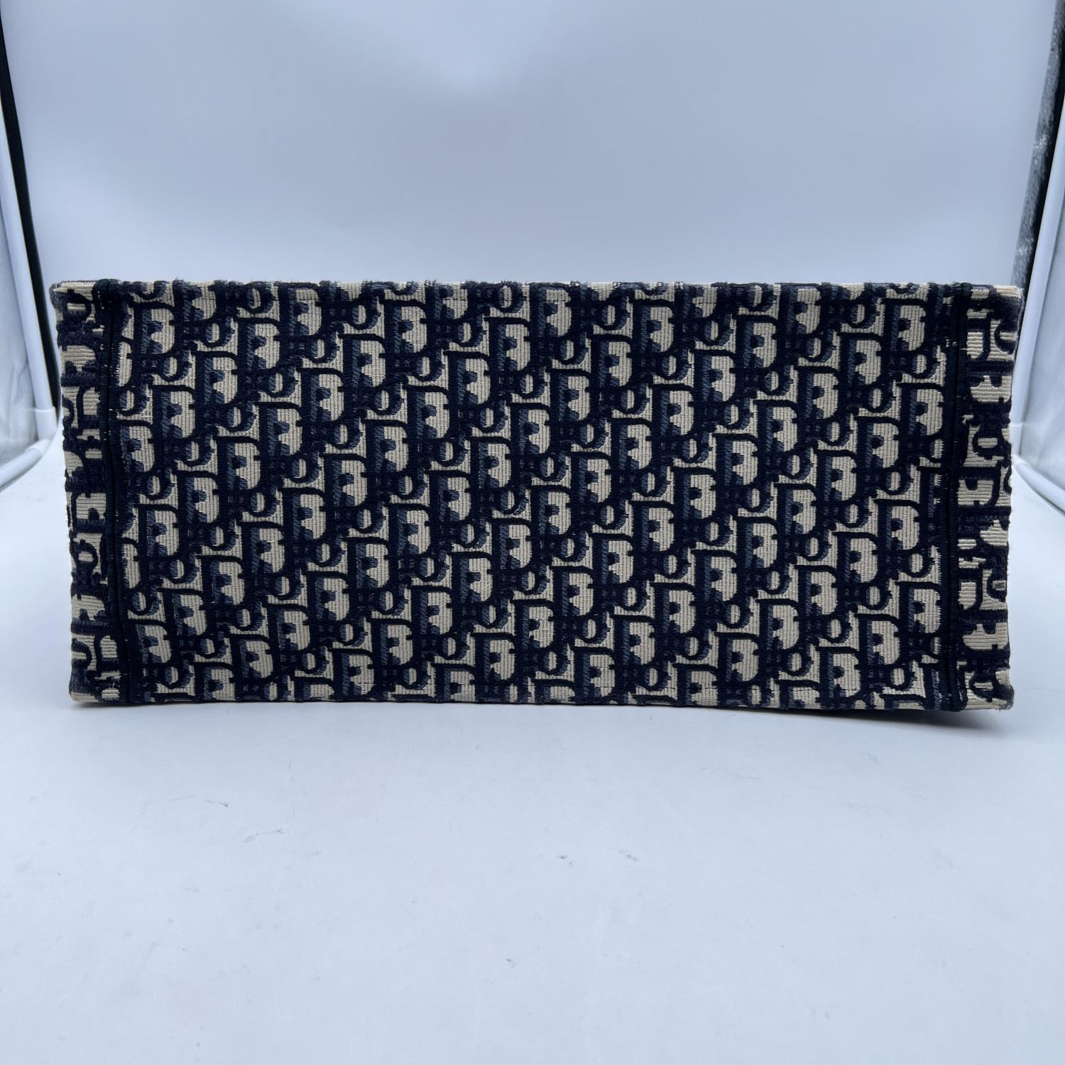 Christian Dior Blue Oblique Canvas Large Book Tote Bag Handbag 6