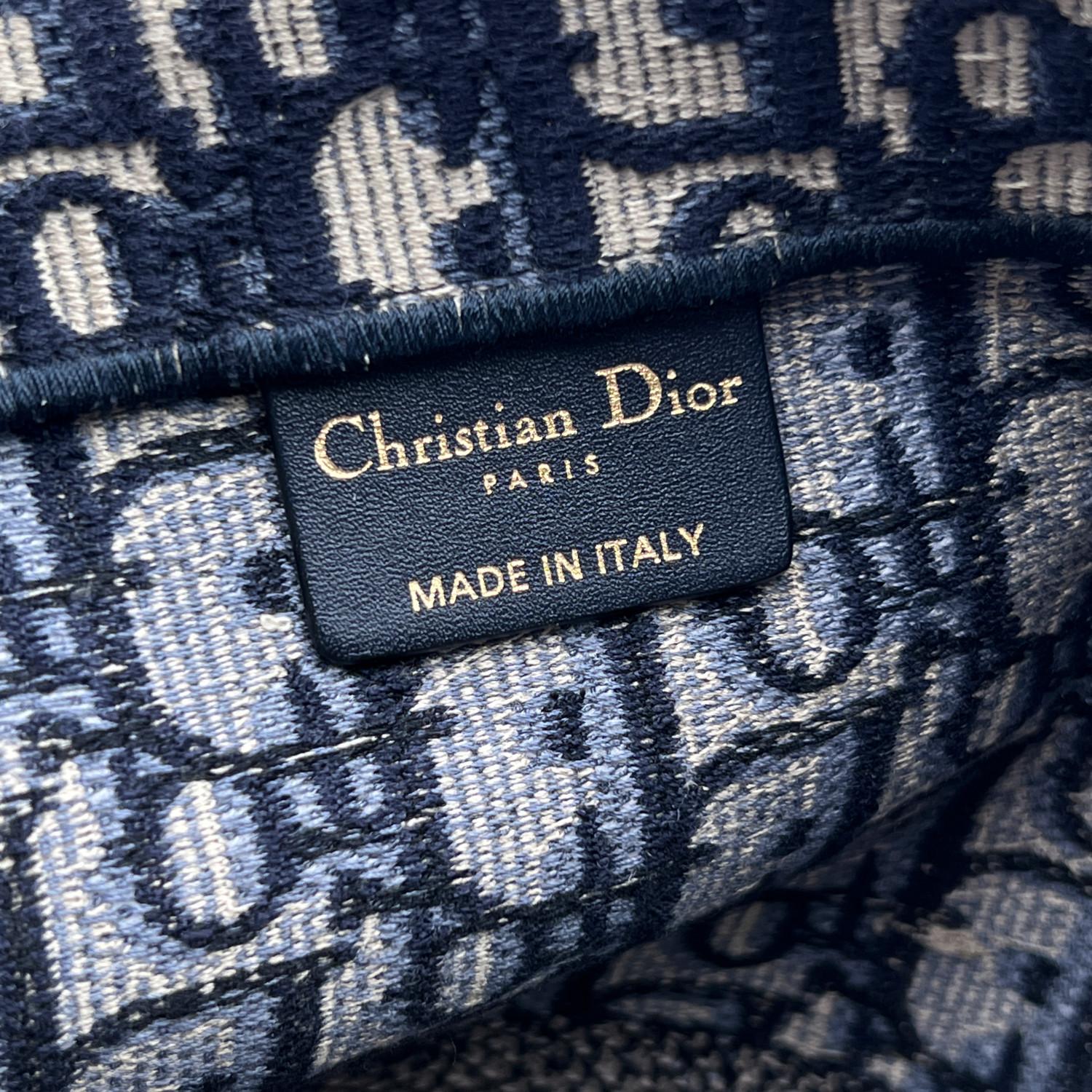 Christian Dior Blue Oblique Canvas Large Book Tote Bag Handbag 3