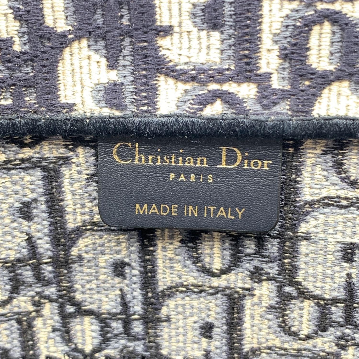 Christian Dior Blue Oblique Canvas Medium Book Tote Bag Handbag For Sale 2