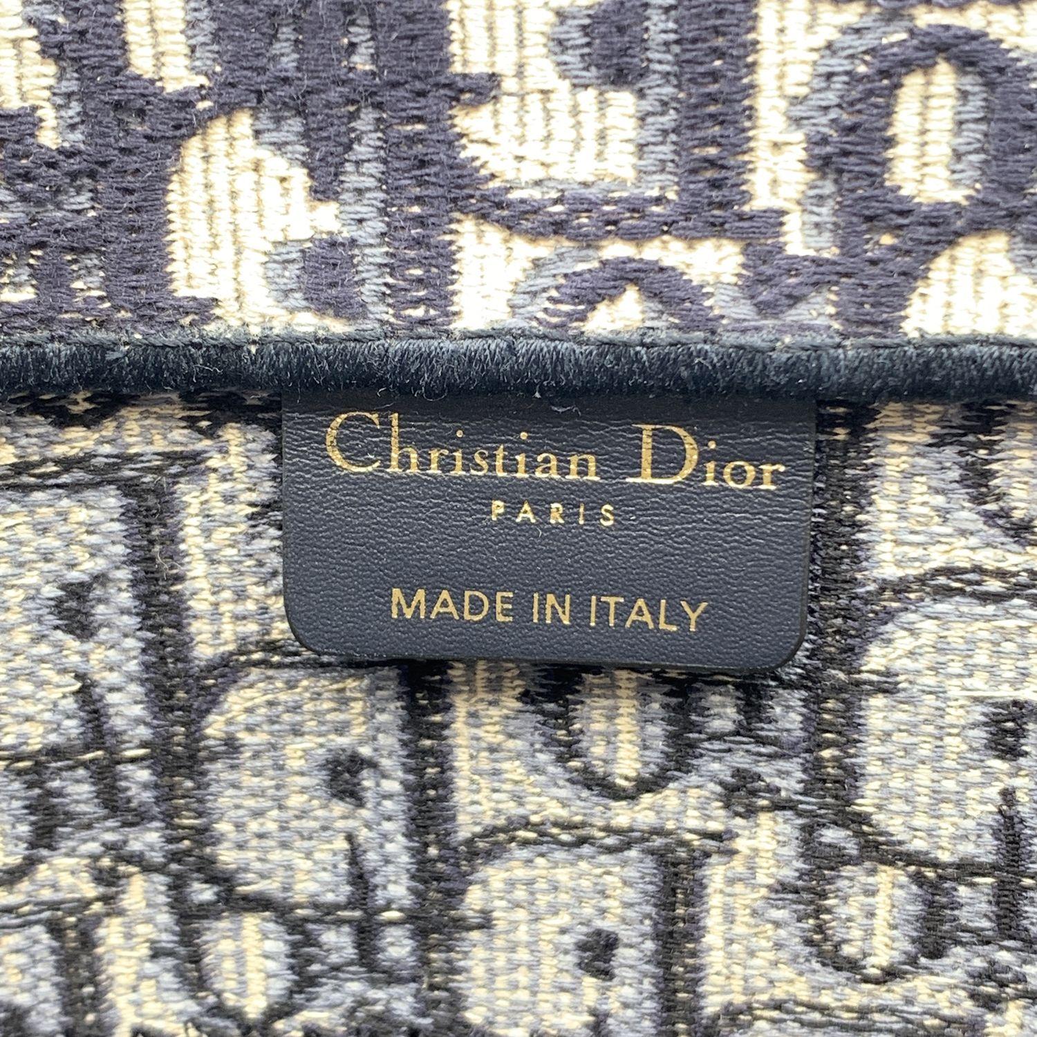 Christian Dior Blue Oblique Canvas Medium Book Tote Bag Handbag 2