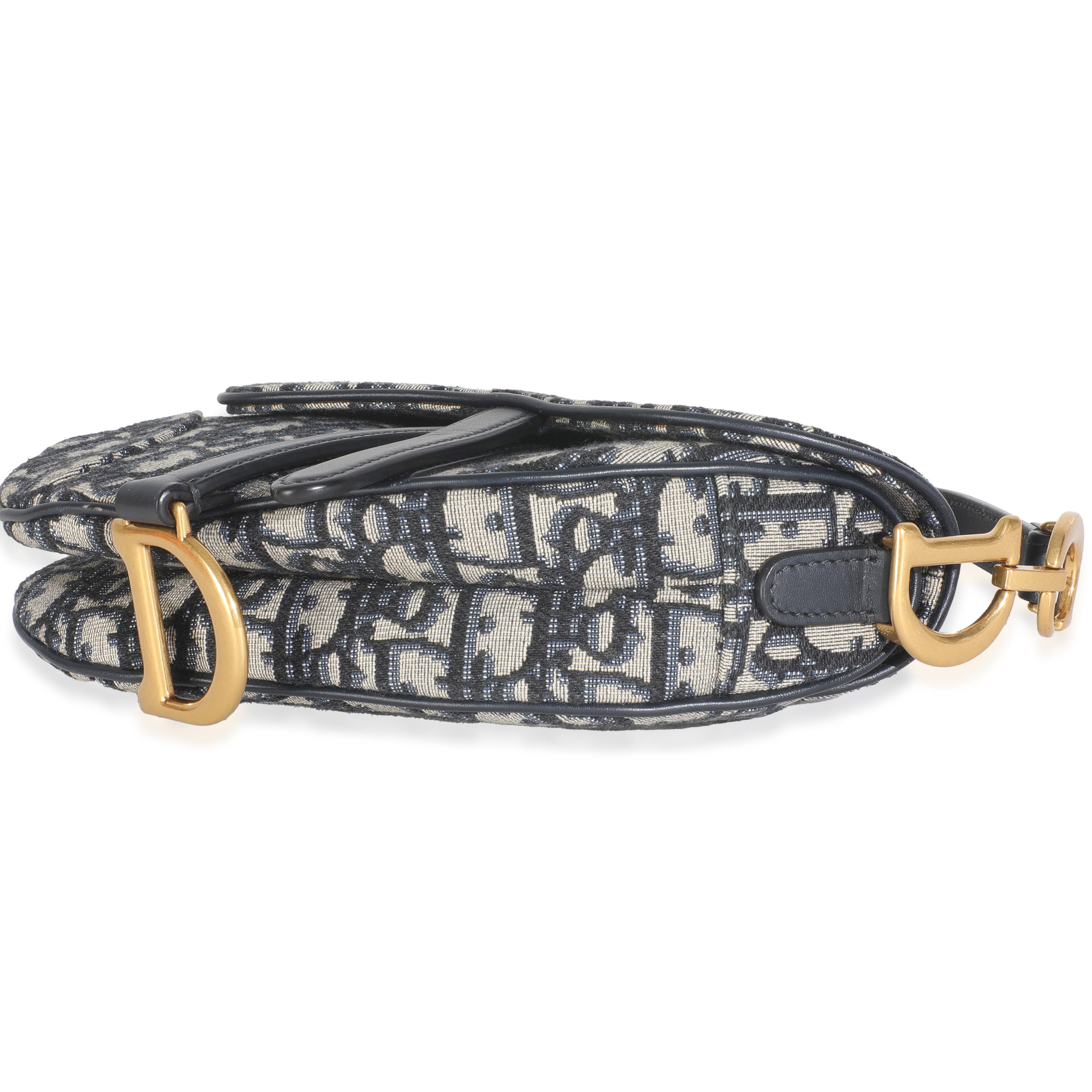 Christian Dior Blue Oblique Canvas Mini Saddle Bag en vente 2