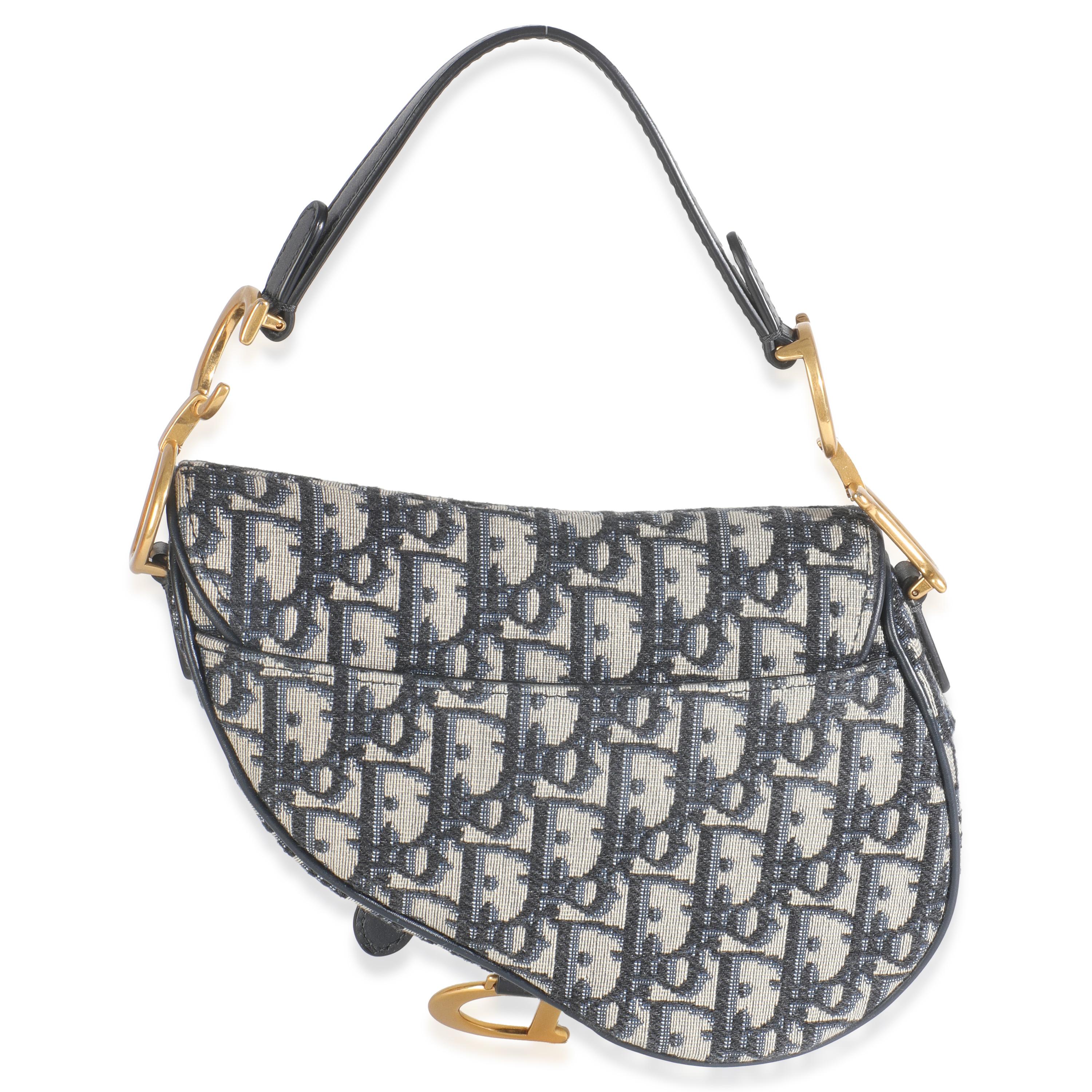 Christian Dior Blue Oblique Canvas Mini Saddle Bag en vente 3