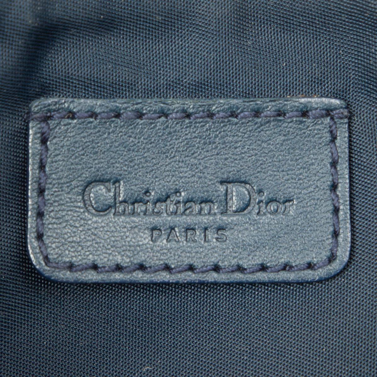 Women's CHRISTIAN DIOR blue Oblique canvas MINI SADDLE Pochette Shoulder Bag
