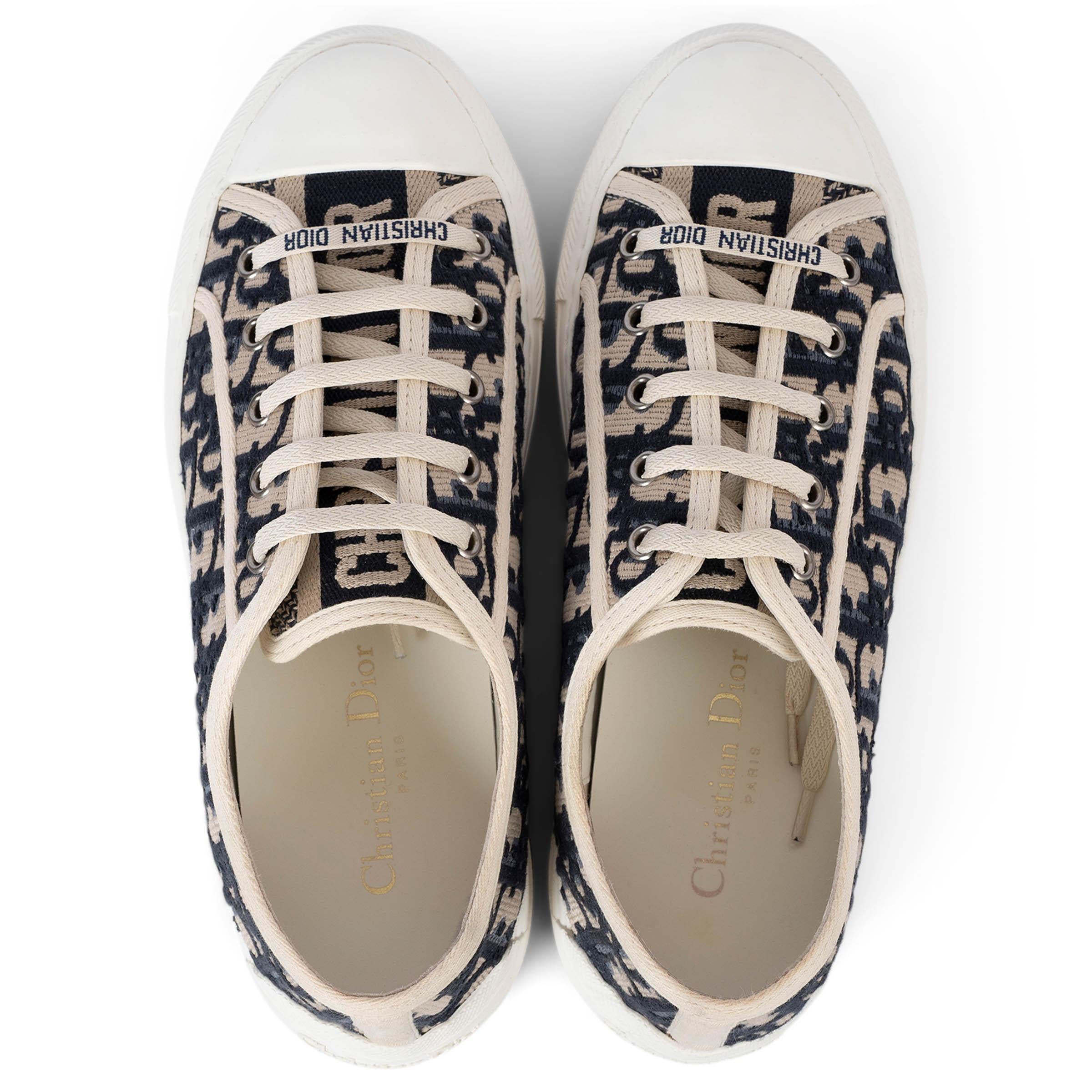 CHRISTIAN DIOR blue Oblique canvas WALK'N'DIOR Sneakers CHRISTIAN DIOR blue Oblique canvas WALK'N'DIOR Sneakers
