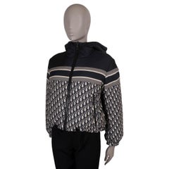 CHRISTIAN DIOR blue oblique DIORALPS REVERSIBLE CROPPED PUFFER Jacket XS