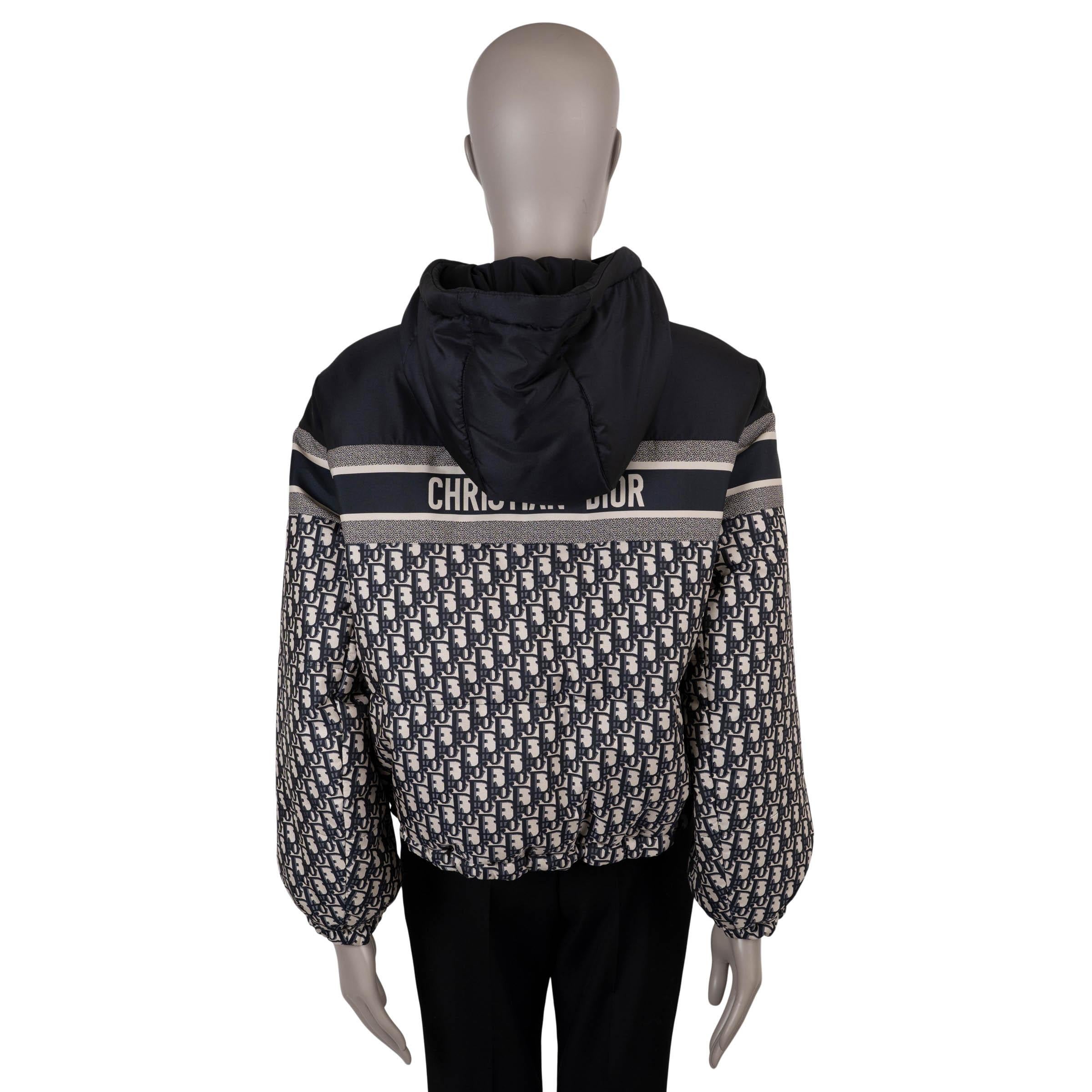 CHRISTIAN DIOR bleu oblique DIORALPS REVERSIBLE CROPPED PUFFER Jacket XS Pour femmes en vente