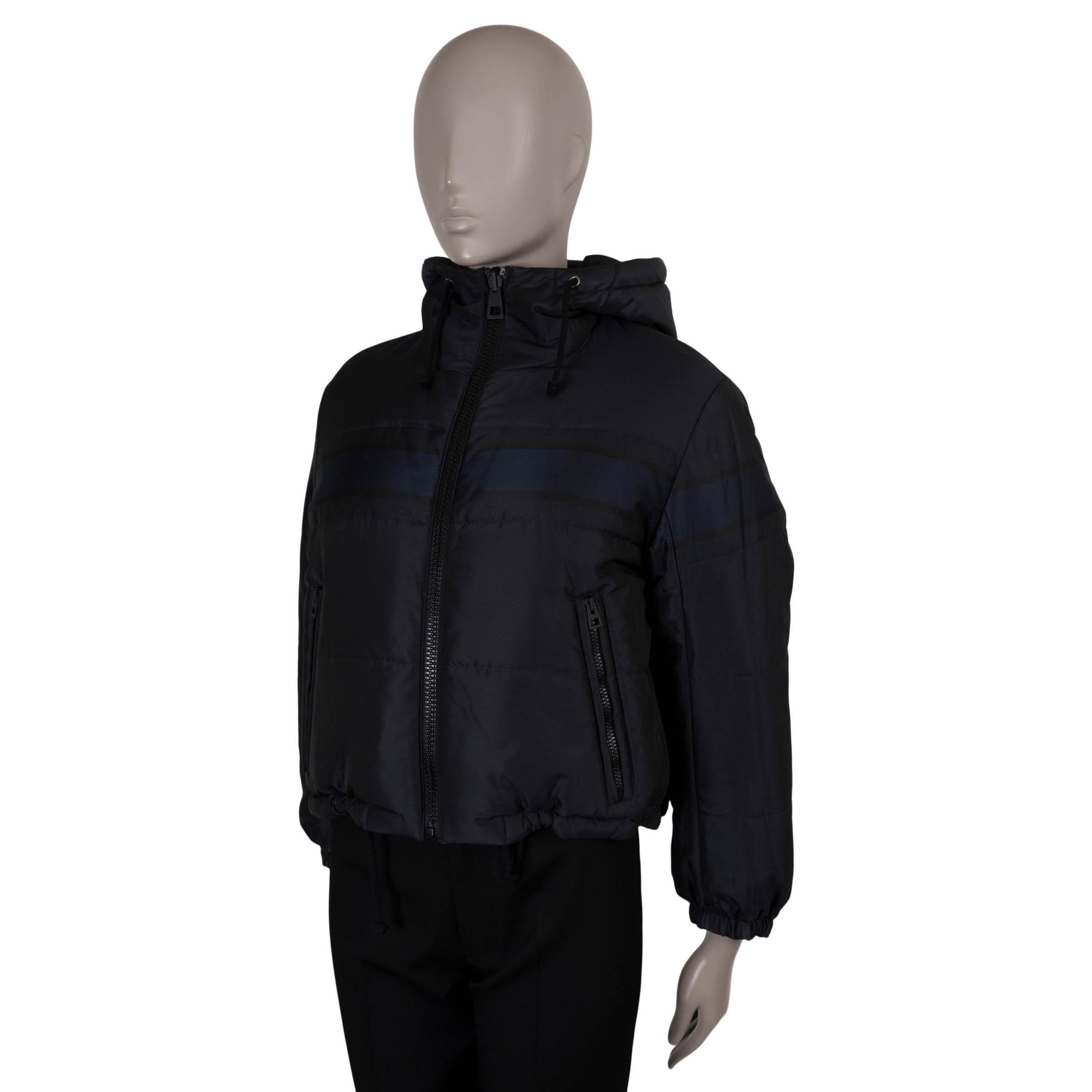 CHRISTIAN DIOR bleu oblique DIORALPS REVERSIBLE CROPPED PUFFER Jacket XS en vente 2