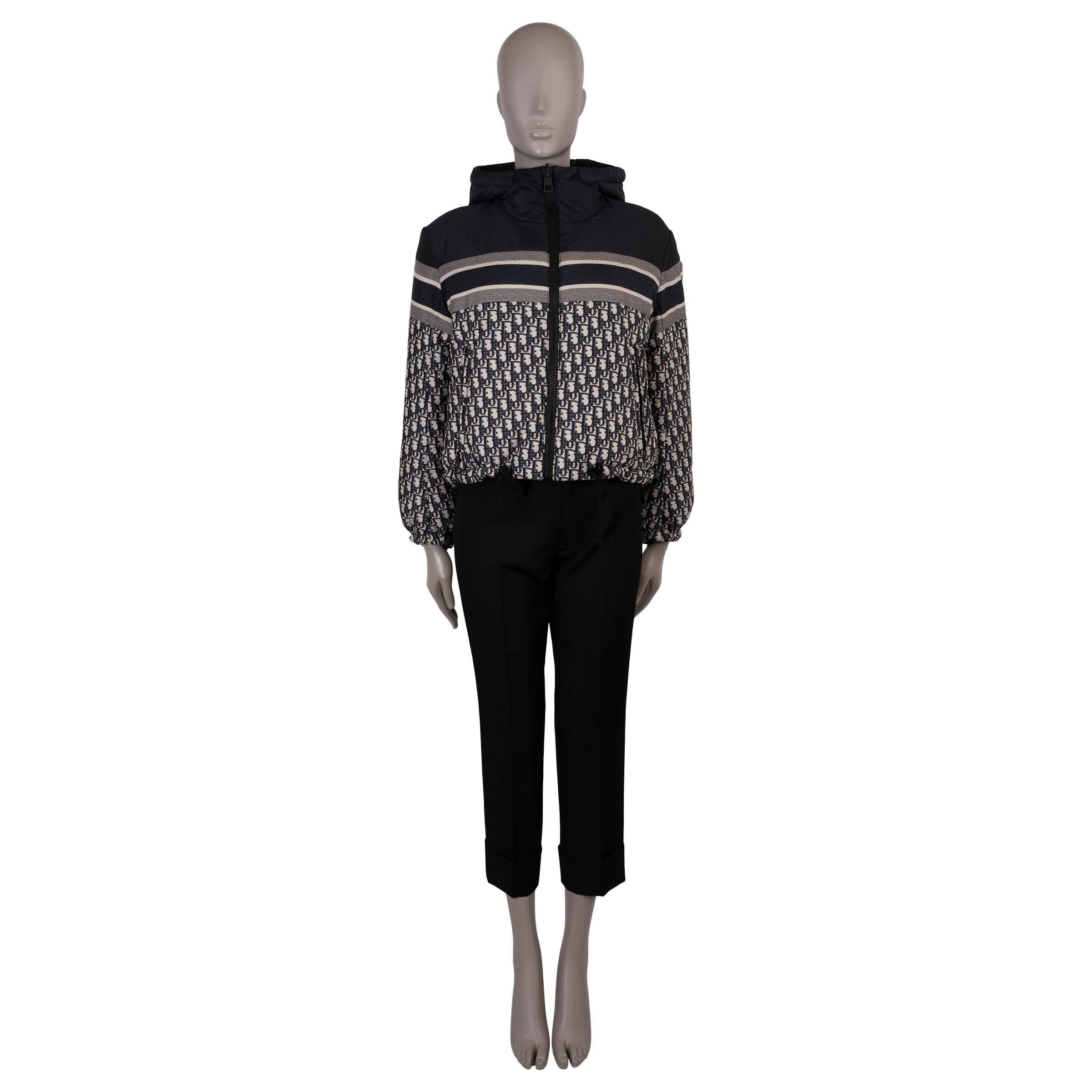 CHRISTIAN DIOR bleu oblique DIORALPS REVERSIBLE CROPPED PUFFER Jacket XS en vente 4
