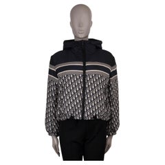CHRISTIAN DIOR blue oblique DIORALPS REVERSIBLE CROPPED PUFFER Jacket XS