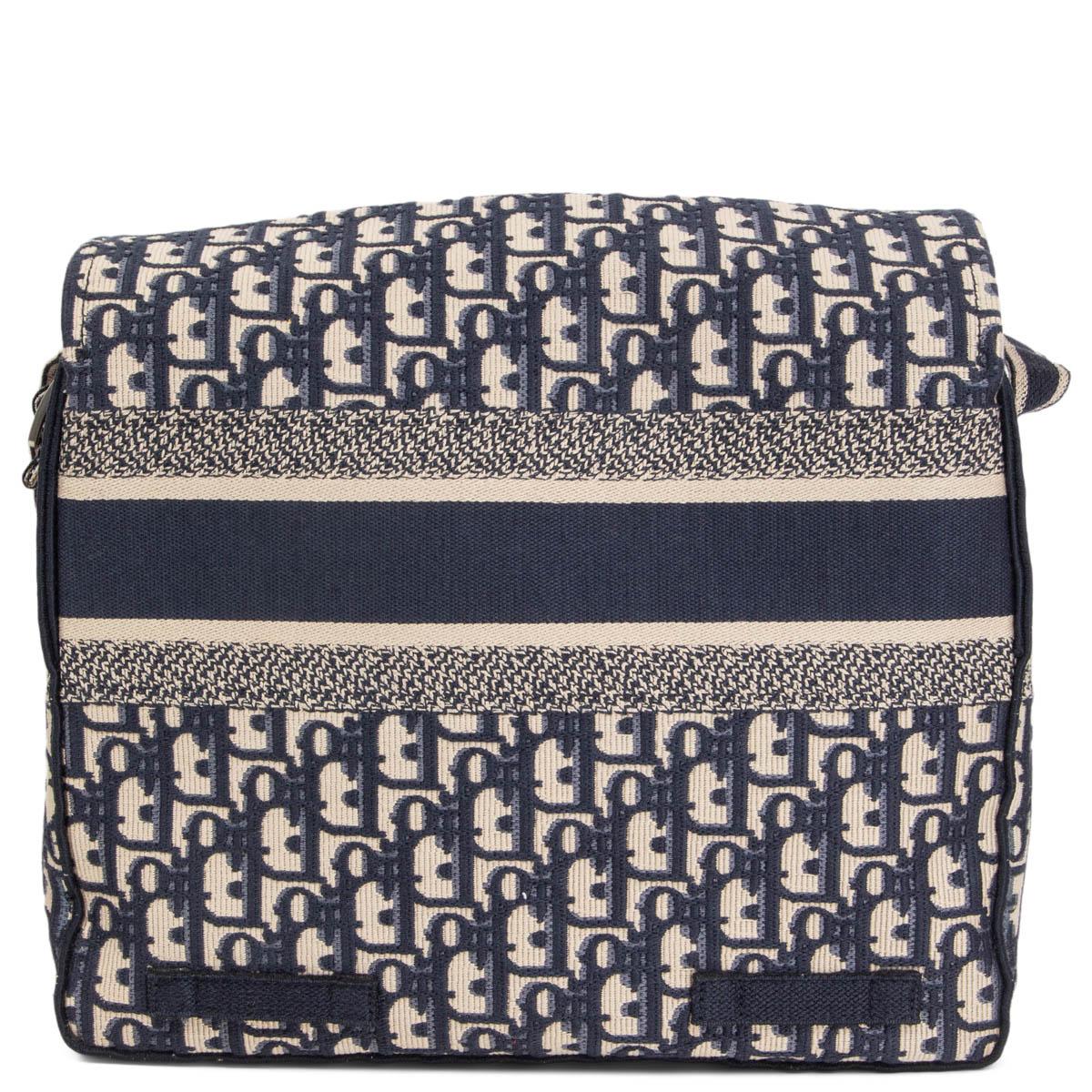 Noir CHRISTIAN DIOR - Sac messager DIORCAMP brodé d'obliques bleues en vente