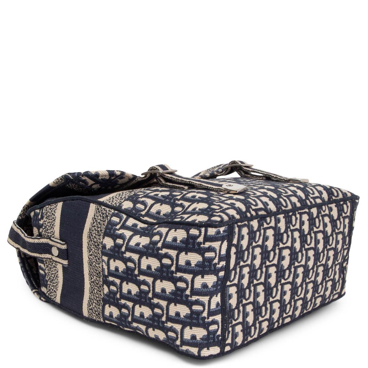 CHRISTIAN DIOR - Sac messager DIORCAMP brodé d'obliques bleues Pour femmes en vente