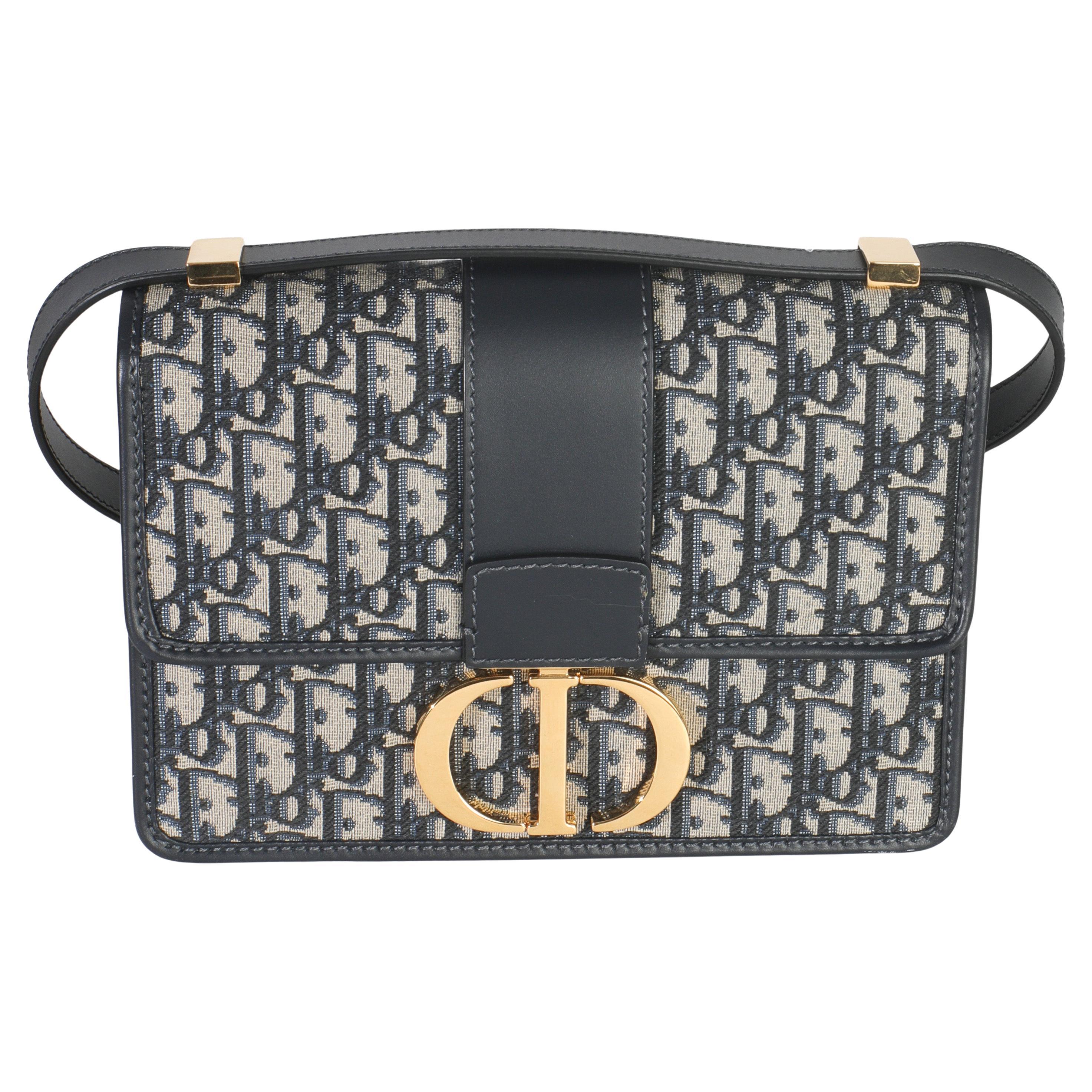 Christian Dior Blue Oblique Jacquard 30 Montaigne Bag