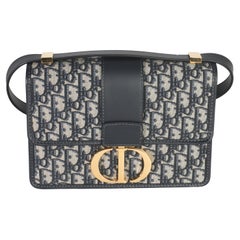 Christian Dior Blue Oblique Jacquard 30 Montaigne Bag