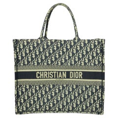 Christian Dior Blue Oblique Monogram Book Tote Bag w/ BROOKE