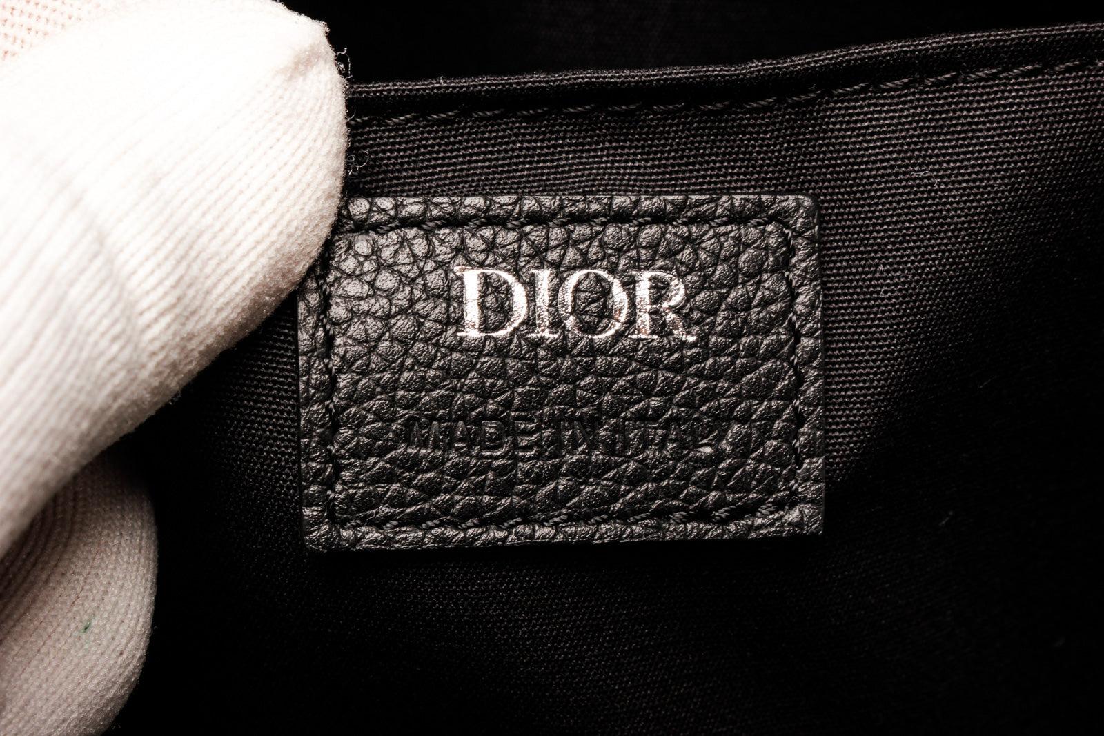 Black Christian Dior Blue Oblique Sling Backpack