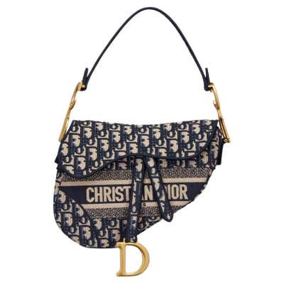 Christian Dior Navy blue Lady D-Lite medium bag For Sale at 1stDibs