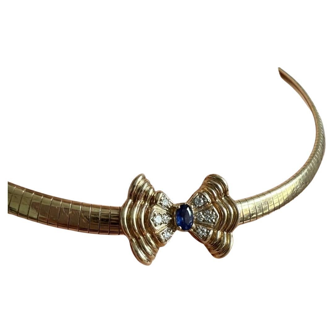 Christian Dior Blue Sapphire 18k Yellow Gold Necklace