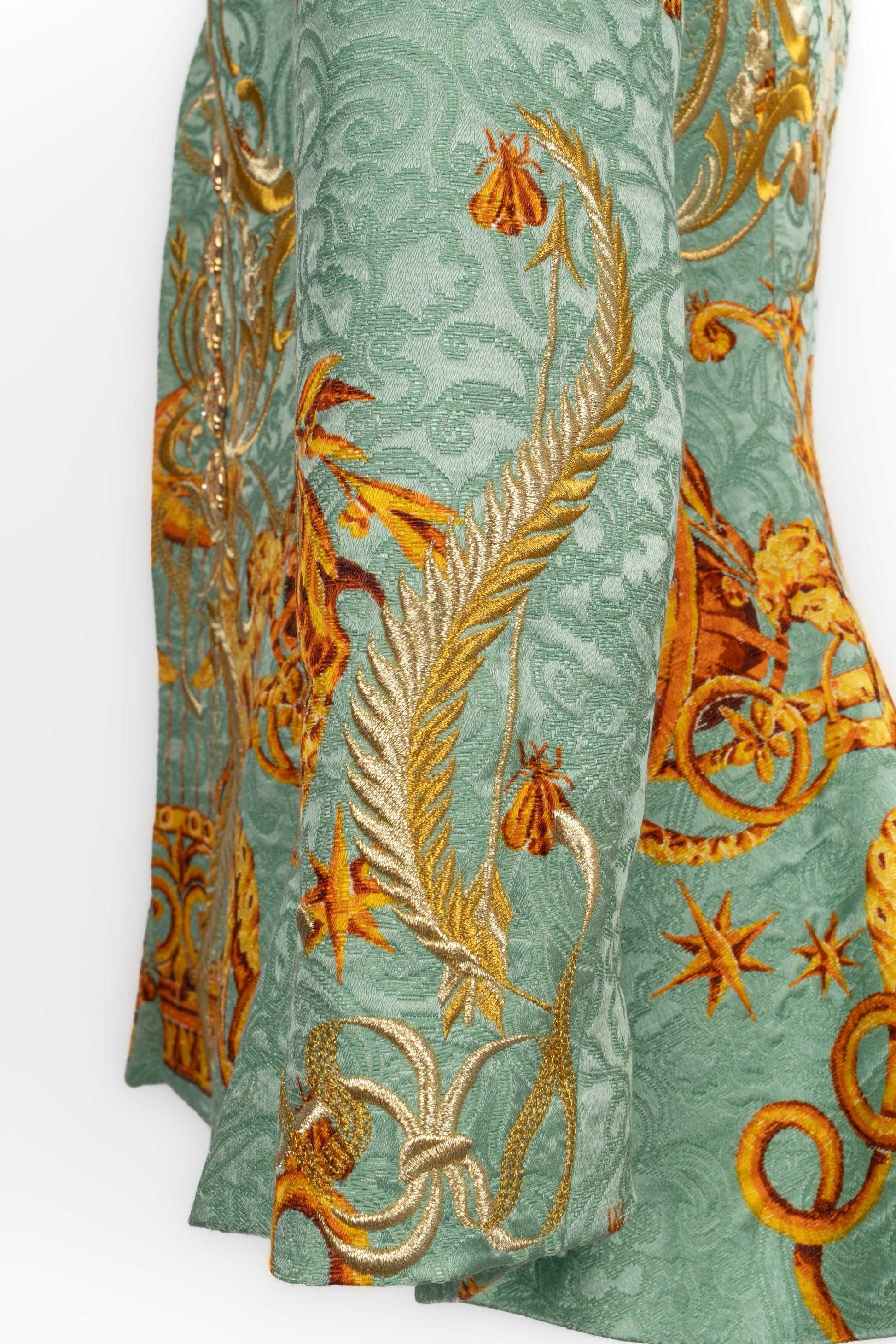 Christian Dior Blue Silk and Wool Jacquard Jacket, 1992 1
