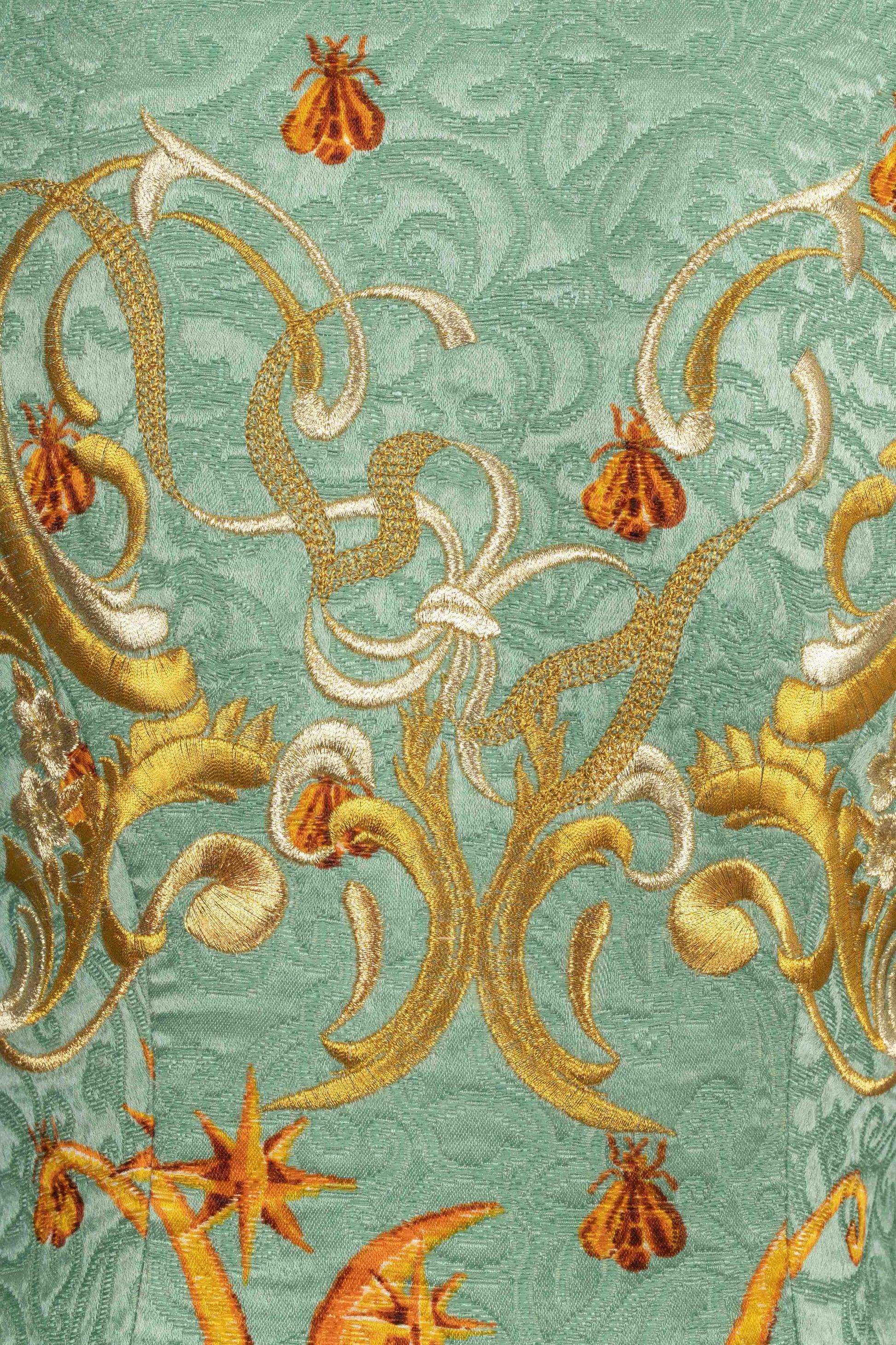 Christian Dior Blue Silk and Wool Jacquard Jacket, 1992 2
