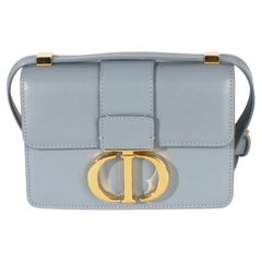 Christian Dior Blue Smooth Box Calfskin Micro 30 Montaigne Flap Bag
