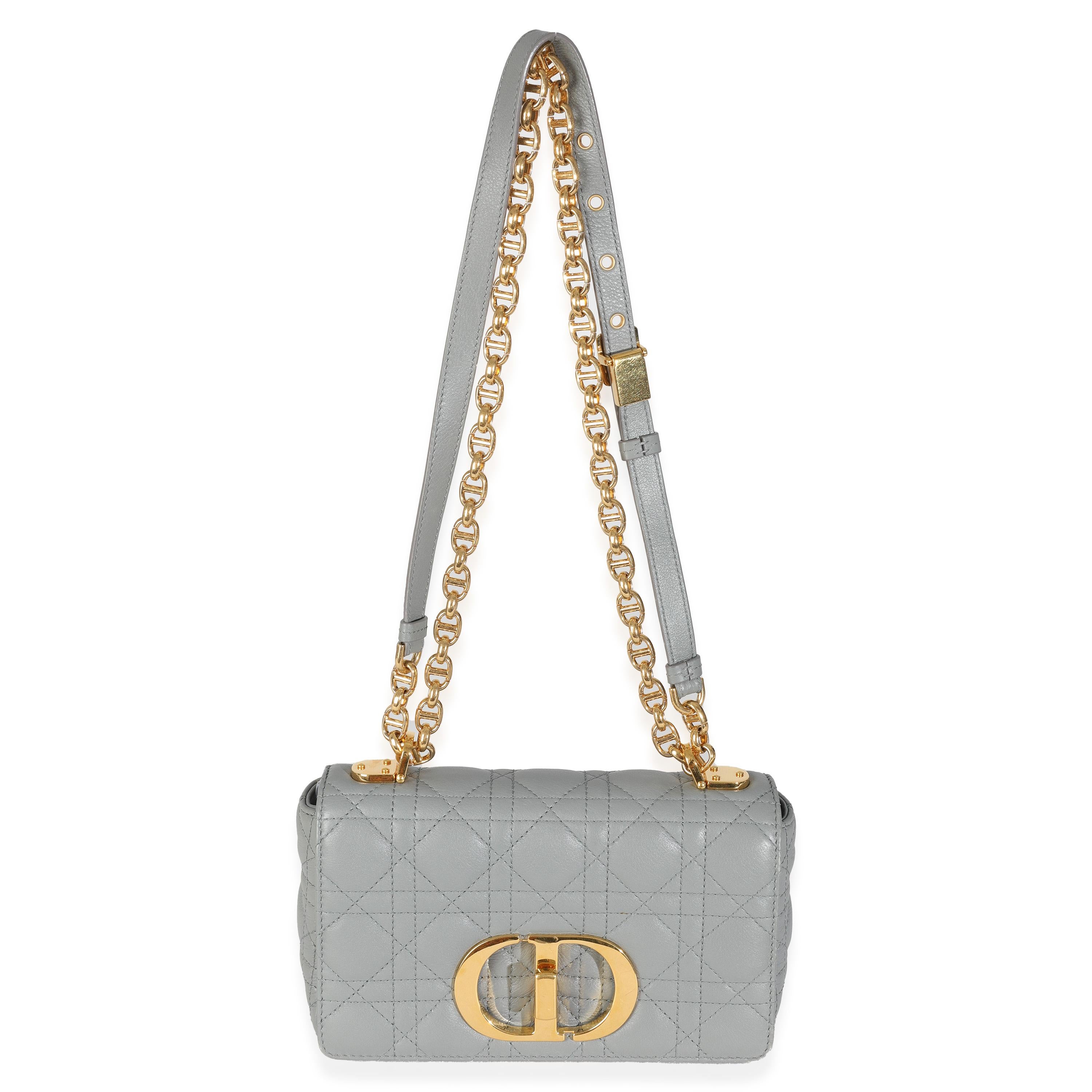 Christian Dior Blue Supple Calfskin Small Caro Chain Bag For Sale 1