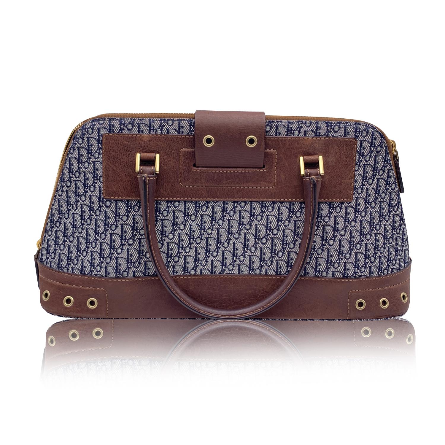 Christian Dior Blaue Trotter Canvas Street Chic Handtasche Umhängetasche (Schwarz)