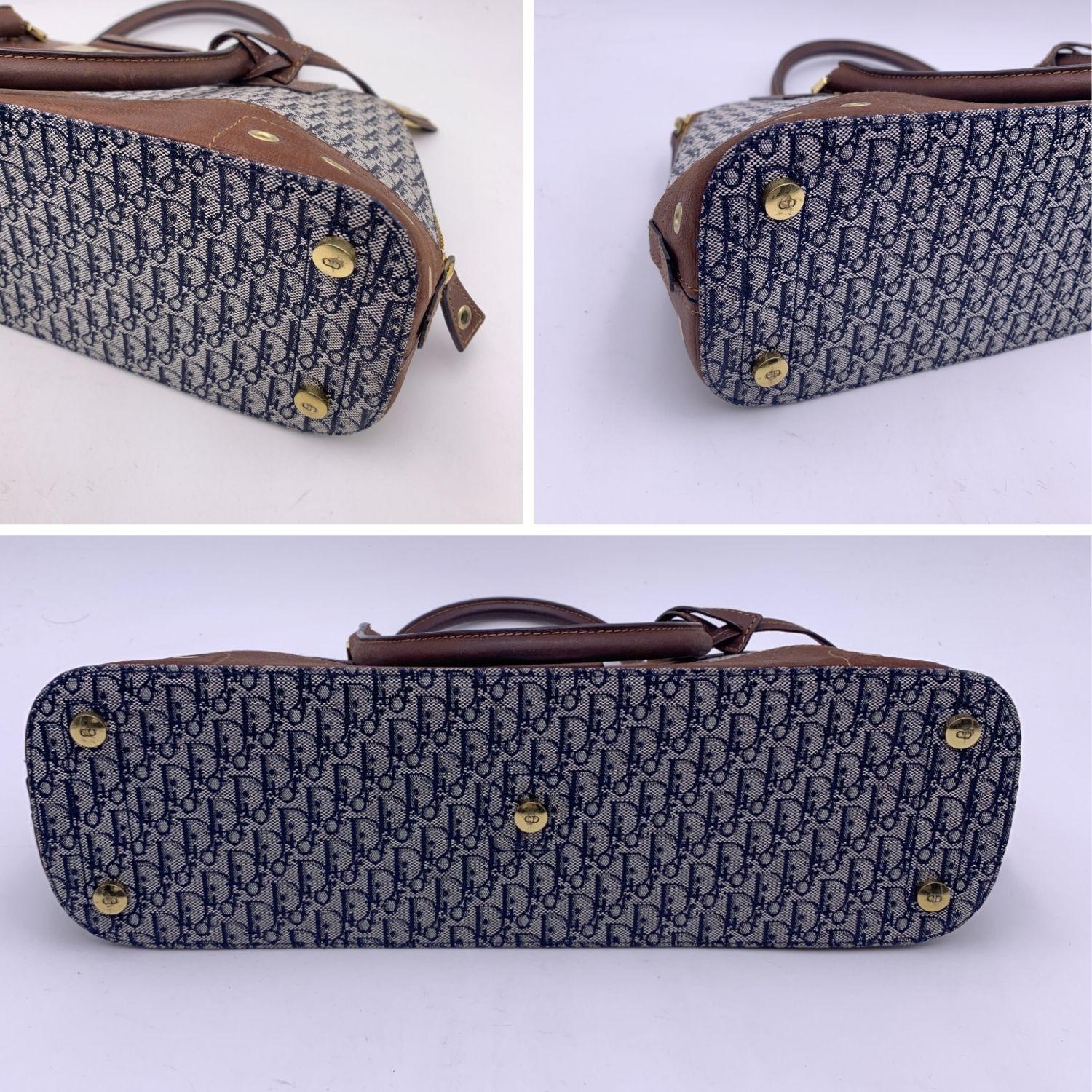 Christian Dior Blaue Trotter Canvas Street Chic Handtasche Umhängetasche Damen