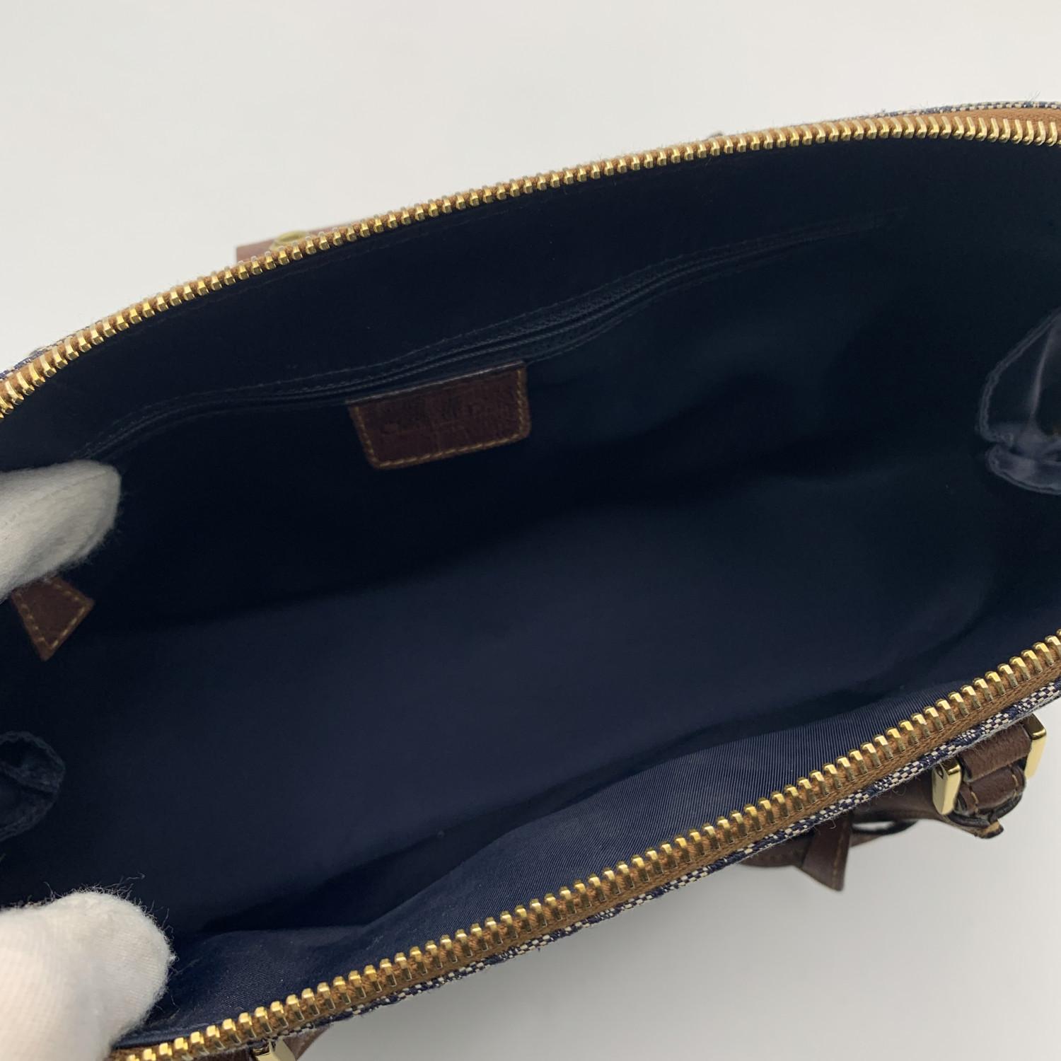 Christian Dior Blaue Trotter Canvas Street Chic Handtasche Umhängetasche 2