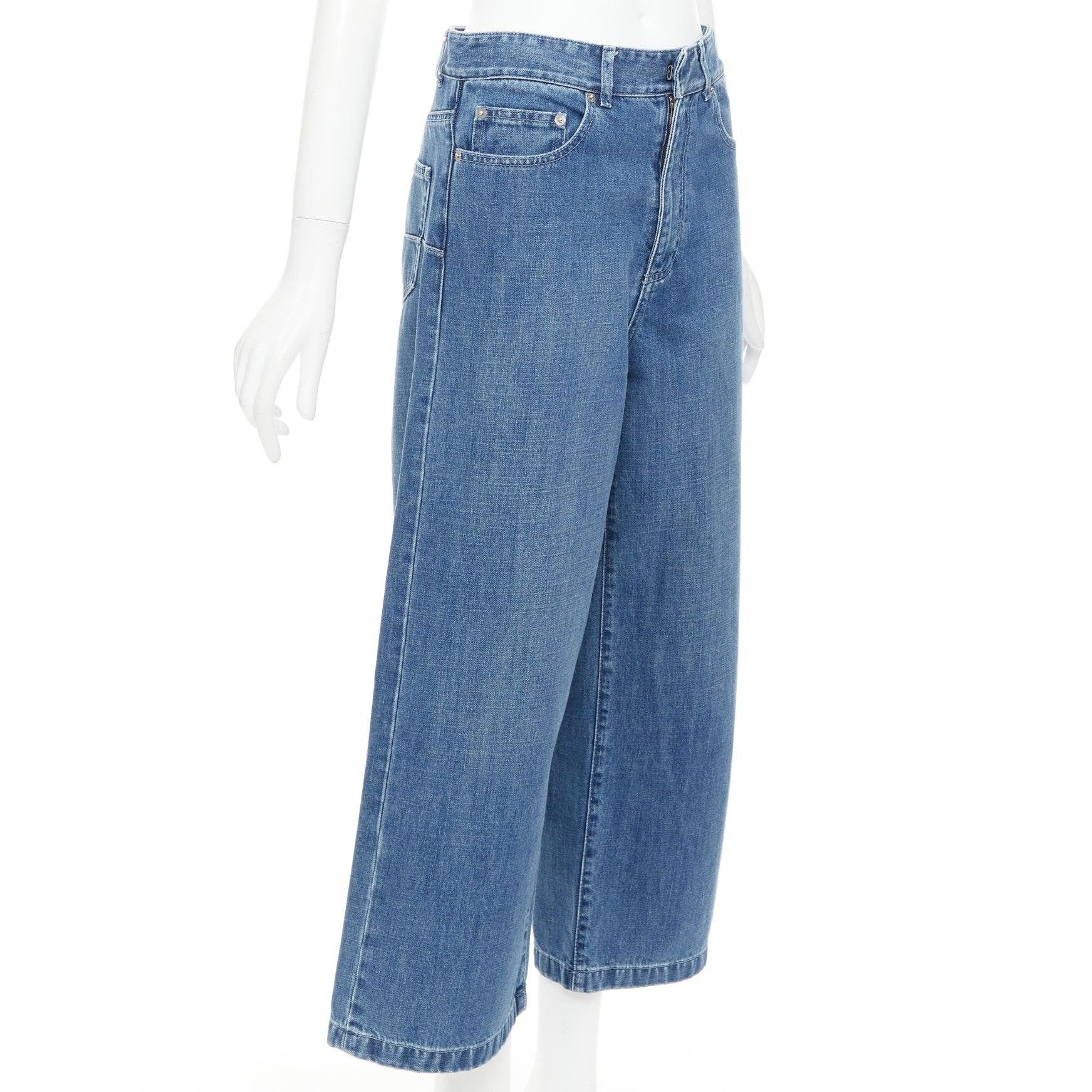 CHRISTIAN DIOR Blau gewaschene Jeans mit Abnähern in der Mitte der Taille im Zustand „Hervorragend“ im Angebot in Hong Kong, NT