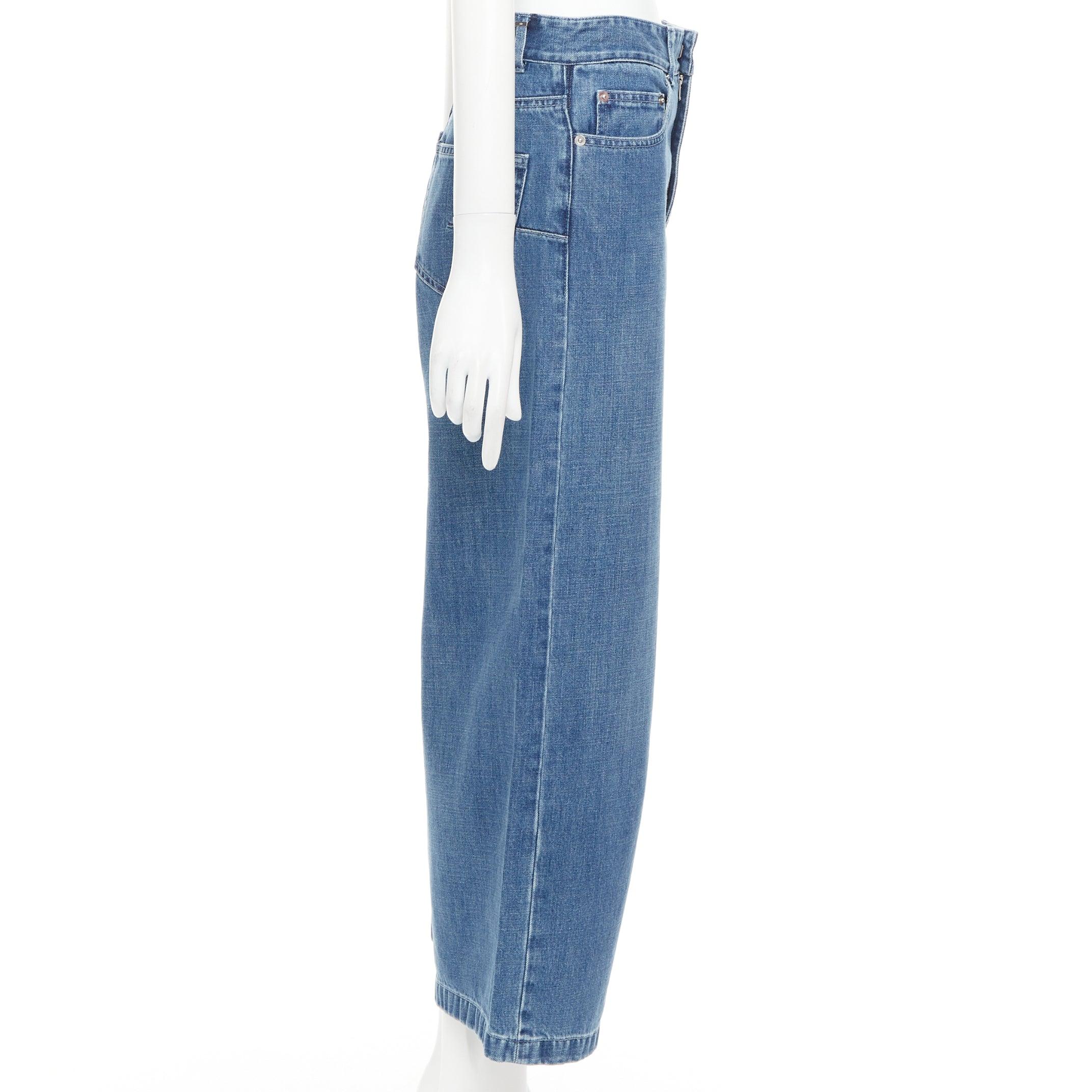 CHRISTIAN DIOR Blau gewaschene Jeans mit Abnähern in der Mitte der Taille Damen im Angebot