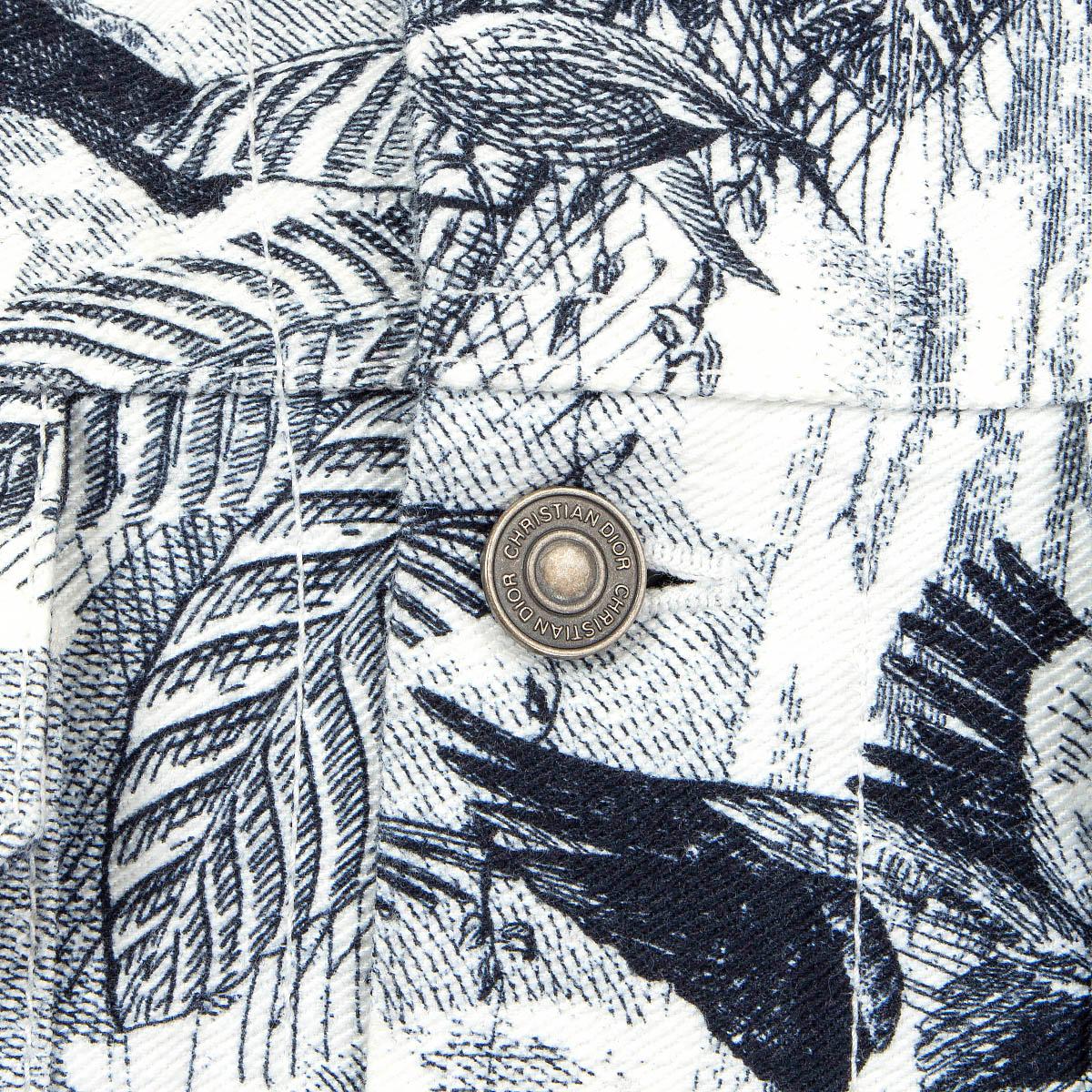 Women's CHRISTIAN DIOR blue white 2020 TOILE DU JOUY TROPICALIA Denim Jacket 36 XS