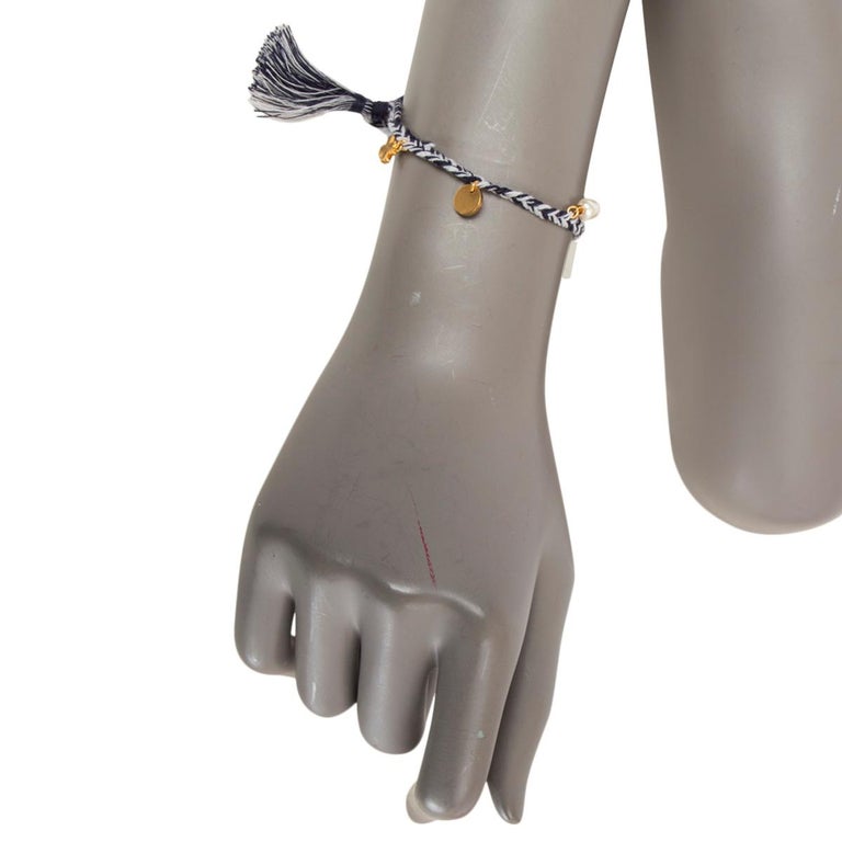 CHRISTIAN DIOR blue and white BEACH BRAIDED CHARM Bracelet For Sale at