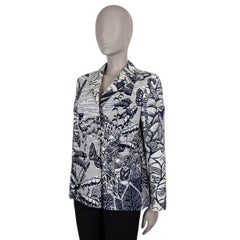 CHRISTIAN DIOR blue & white cotton 2020 LA FROCE T-Bar Jacket 38 S