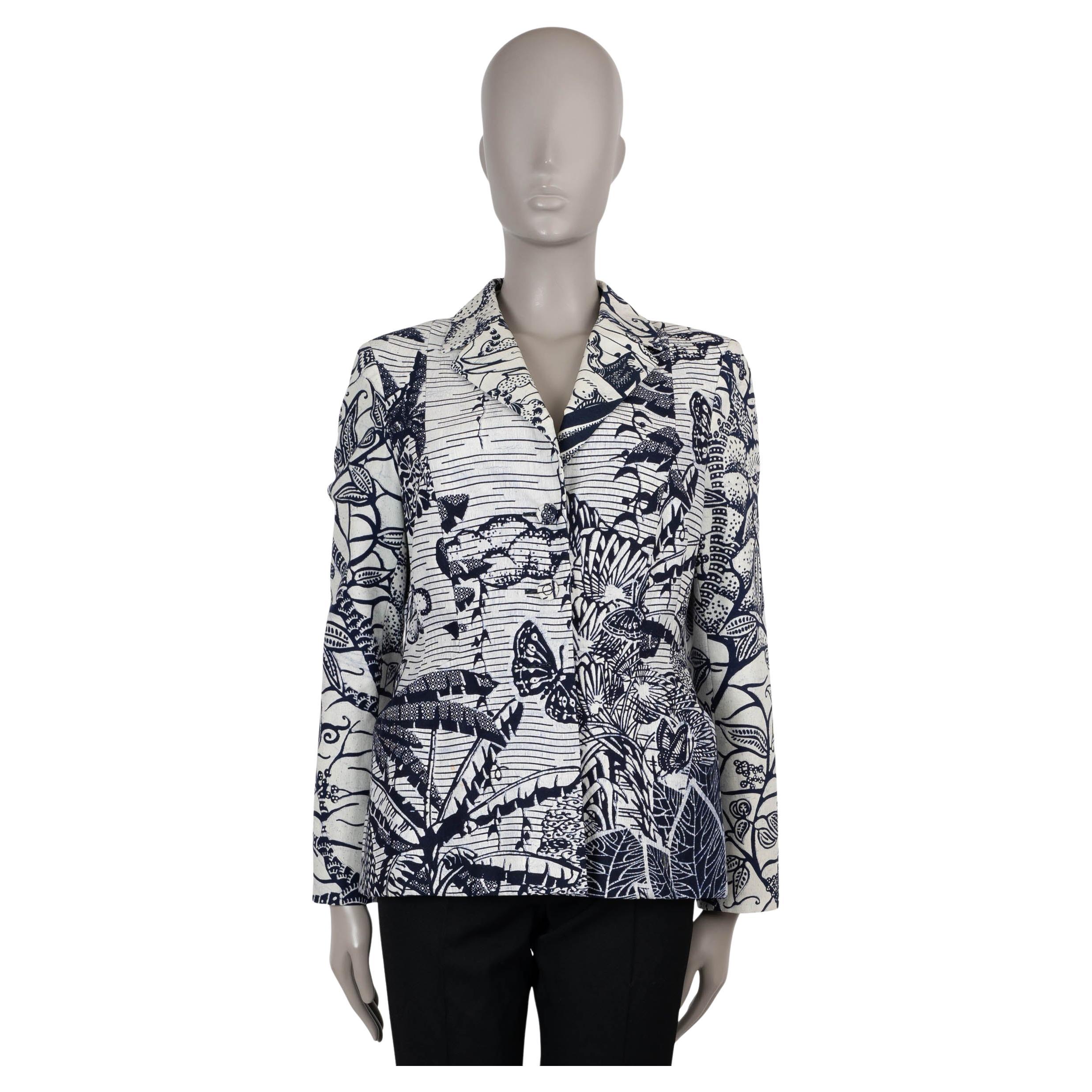 CHRISTIAN DIOR Giacca T-Bar 2020 LA FROCE in cotone blu e bianco 38 S. White in vendita
