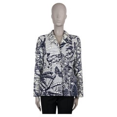 CHRISTIAN DIOR blue & white cotton 2020 LA FROCE T-Bar Jacket 38 S