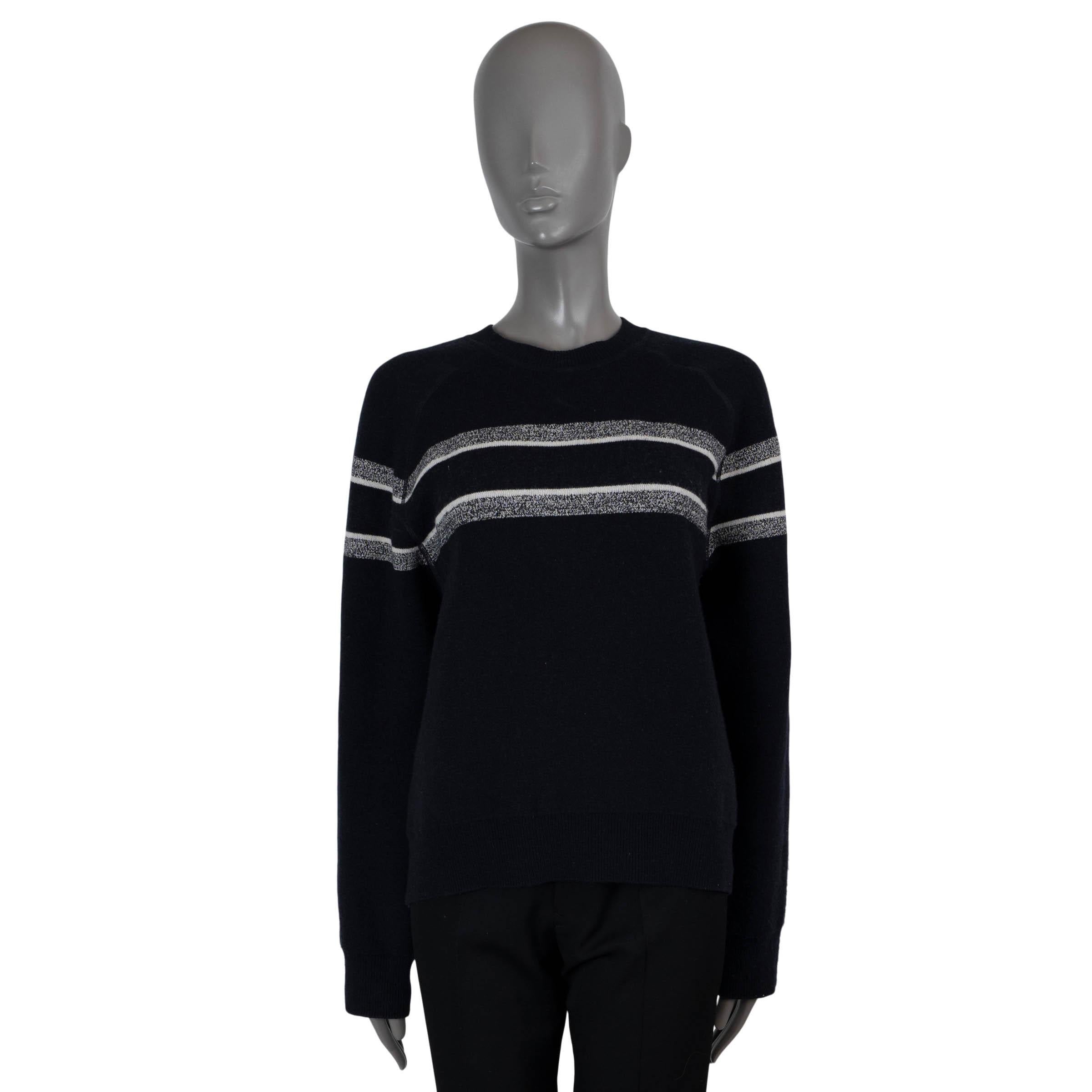 CHRISTIAN DIOR blue & white REVERSIBLE OBLIQUE JACQUARD Sweater S 1