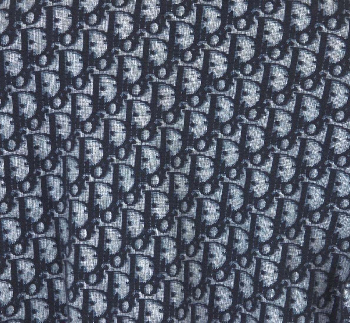 Christian Dior Blue White Trotter Logo 'CD' Short Sleeve Fitted T-Shirt ...