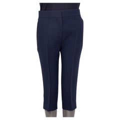 CHRISTIAN DIOR - Pantalon taille 38 S en laine et soie bleue à capuche