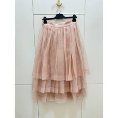 Christian Dior Blush Pink Pleated Silk Skirt Sz.40