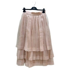 Christian Dior Blush Pink Pleated Silk Skirt Sz.40
