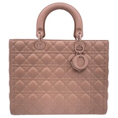 Christian Dior Blush Ultramatte Cannage Quilted Large Lady Dior Bag