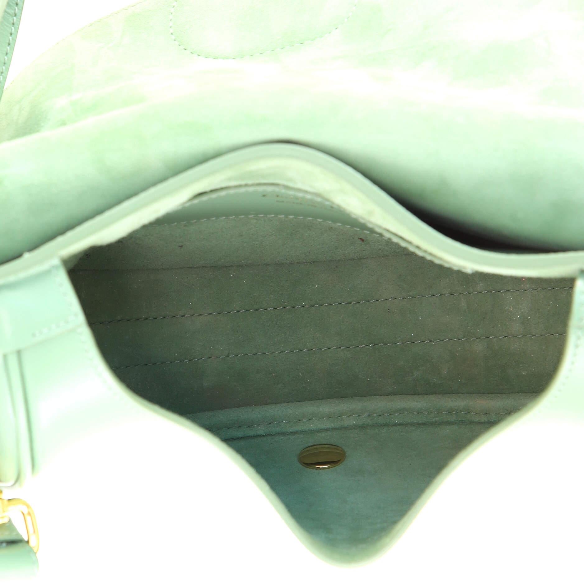 Green Christian Dior Bobby Flap Bag Leather Medium
