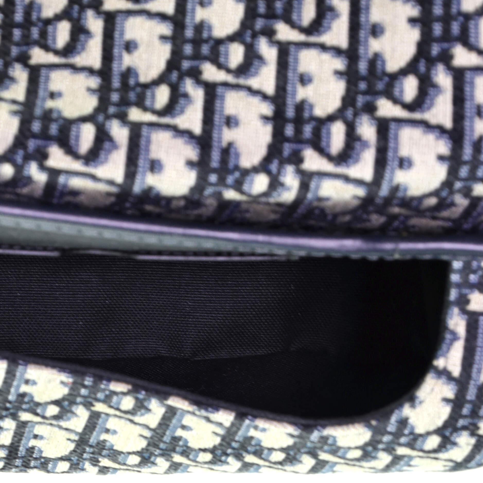 Black Christian Dior Bobby Flap Bag Oblique Canvas Medium