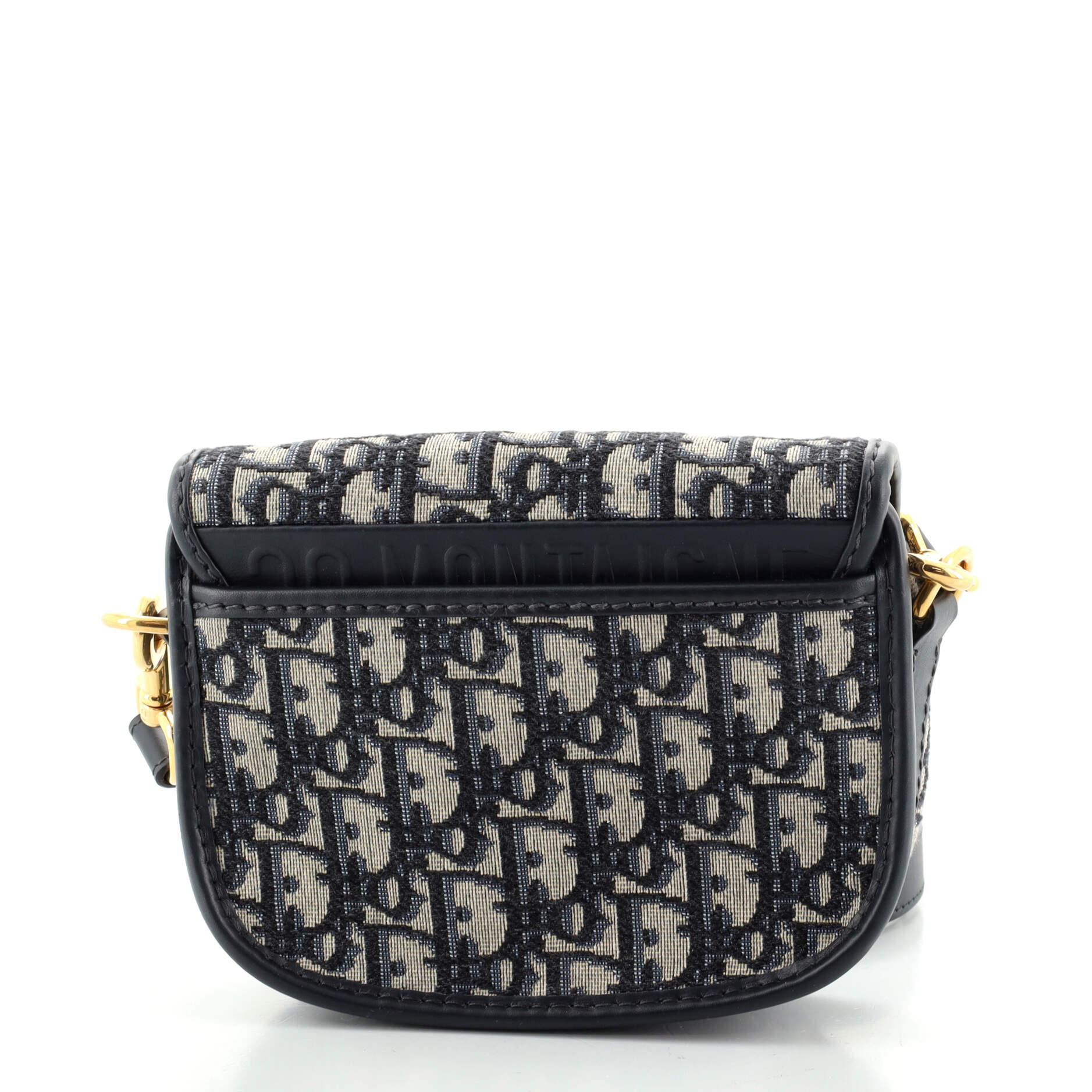 Christian Dior Bobby Klappentasche aus Segeltuch, klein (Schwarz)