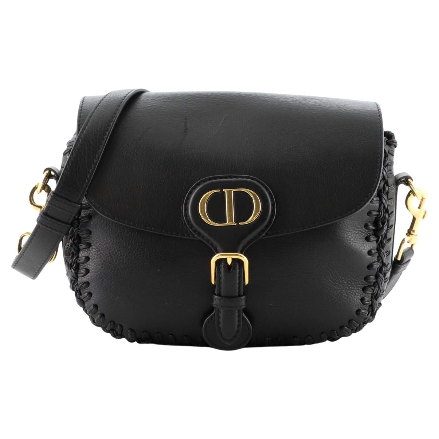 Christian Dior Bobby Flap Bag Whipstitch Leather Medium