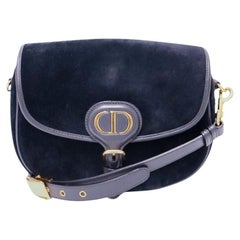 Christian Dior Bobby Navy Suede Shoulder Bag Christian Dior Bobby Navy Suede Shoulder Bag