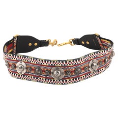Christian Dior Bohemian Shoulder Strap Embellished Canvas