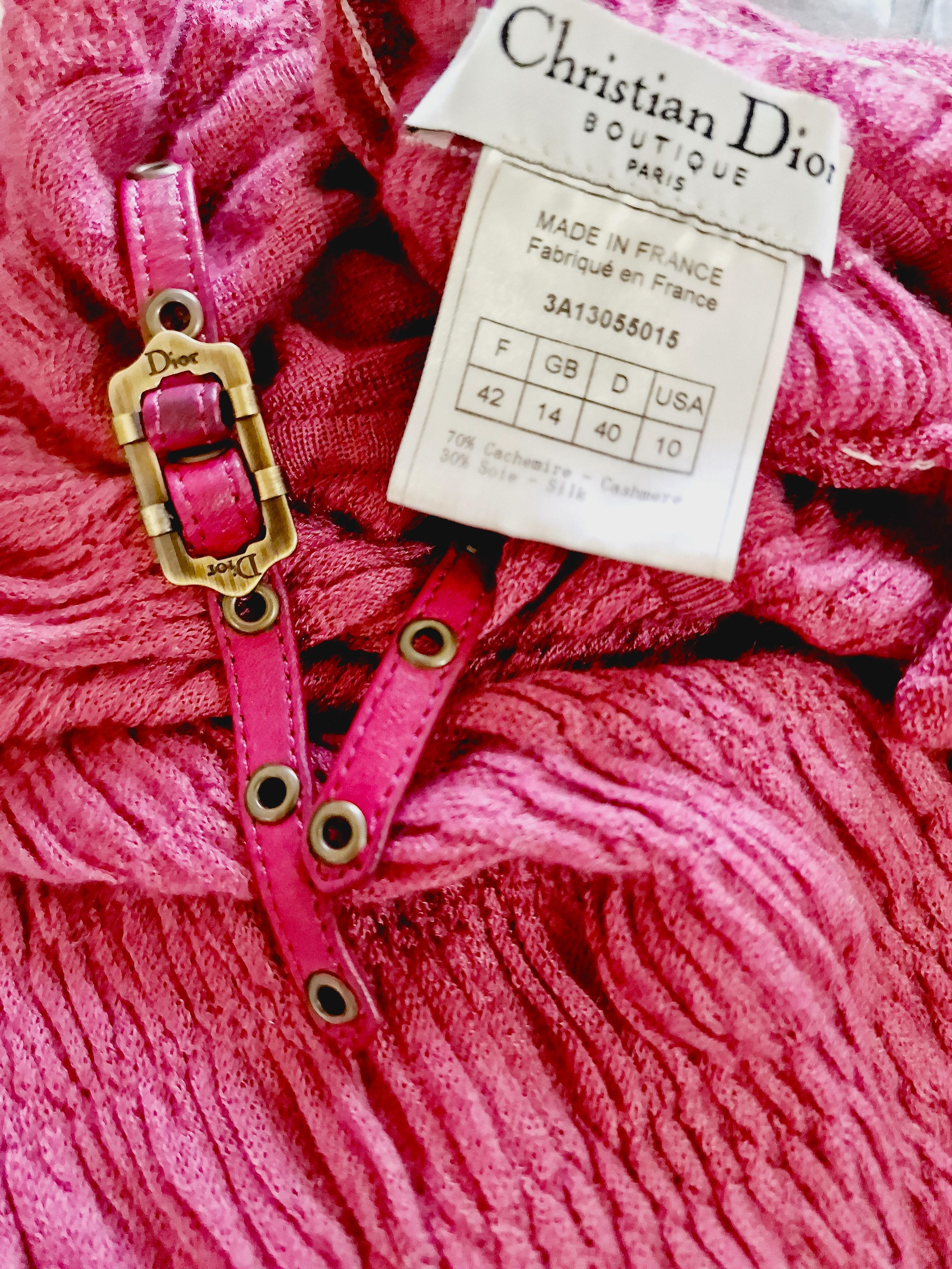 Christian Dior Bondage Straps Strap J'adore Cachmire Silk Sweater Shirt Tee Top  For Sale 9